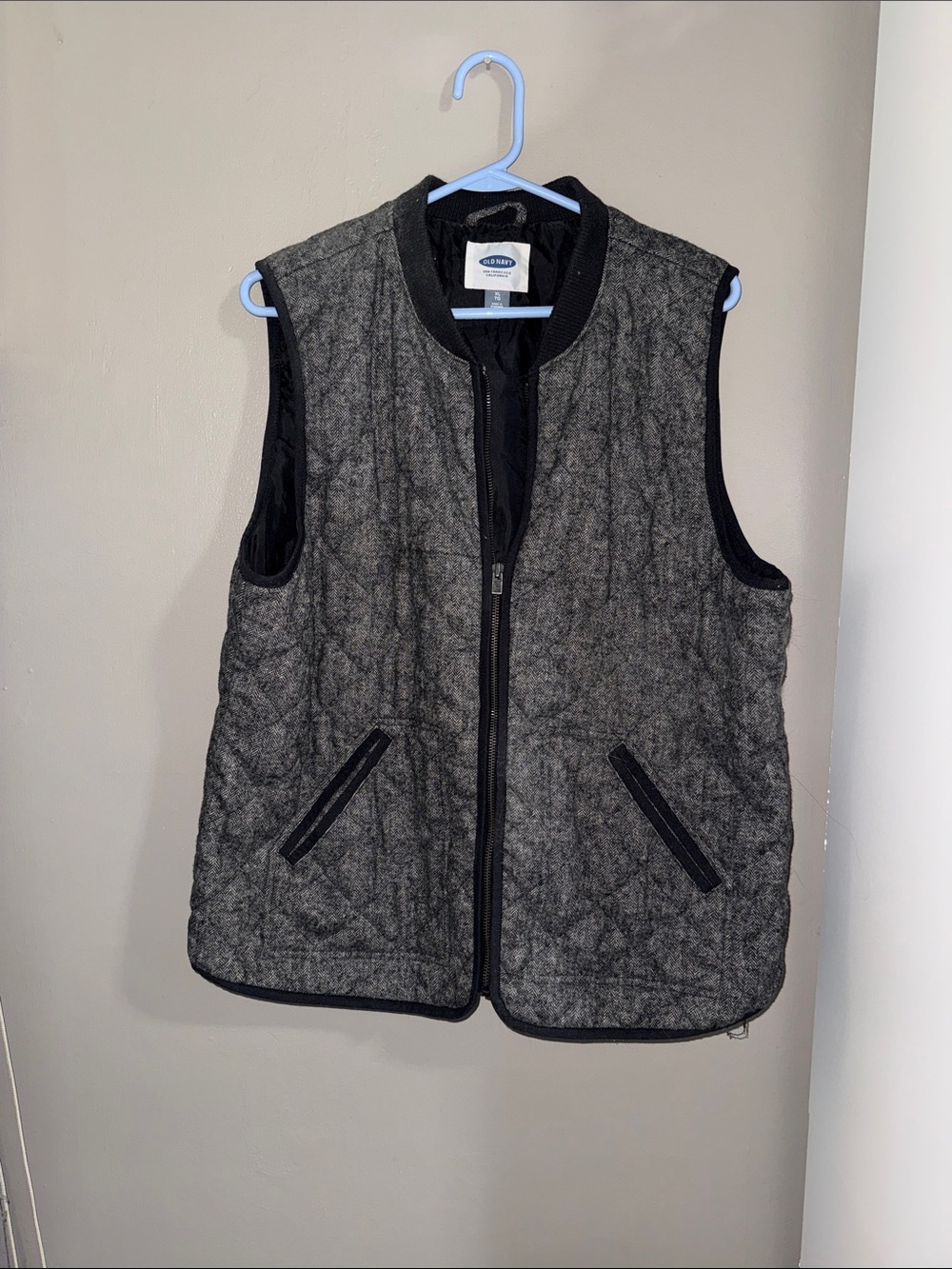 Old navy wool gray quilted vest